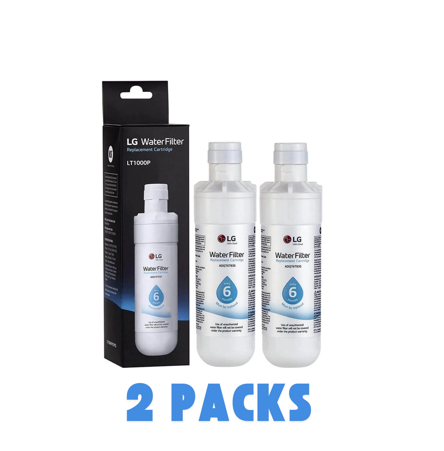 Compatible Replacement for LG LT1000P, PC/PCS ADQ747935, ADQ74793501 Refrigerator Water Filter