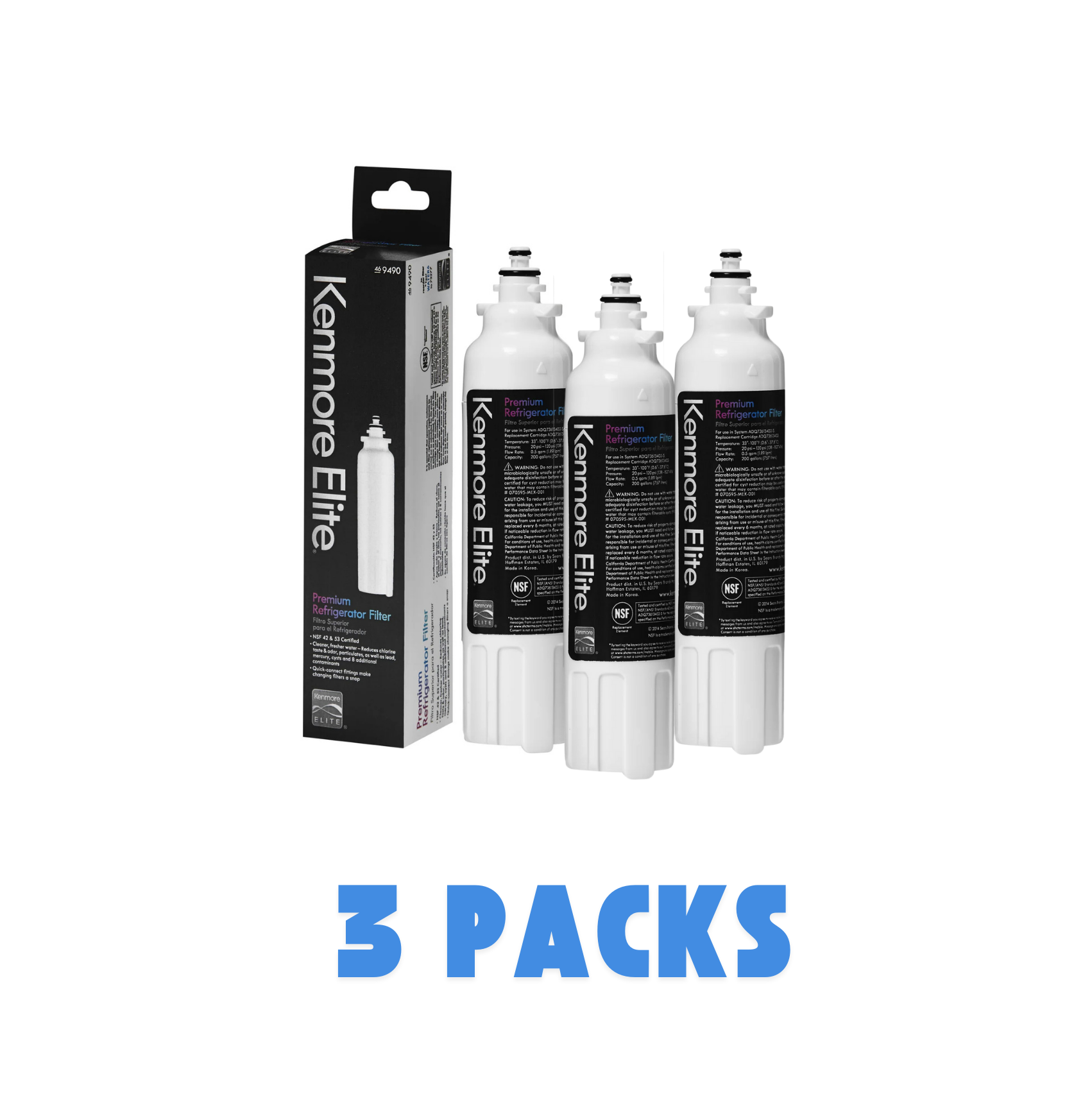 Kenmore Elite 9490 - 46-9490, 469490, ADQ73613402 Replacement Refrigerator Water Filter