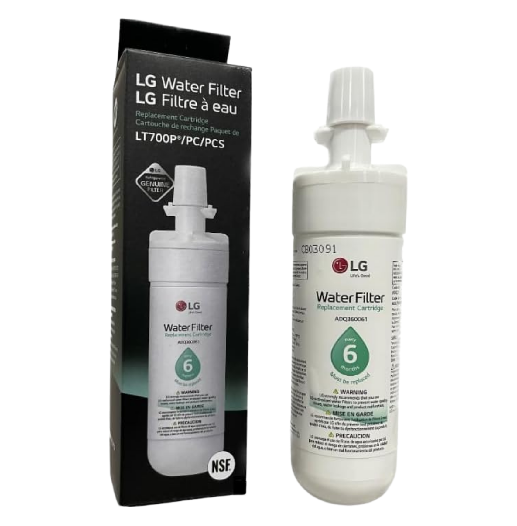 LG LT700P- 6 Month / 200 Gallon Capacity Replacement Refrigerator Water Filter (NSF42 and NSF53)